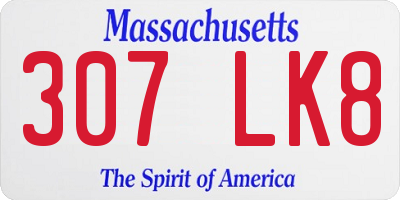 MA license plate 307LK8