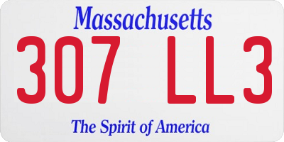 MA license plate 307LL3