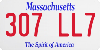 MA license plate 307LL7