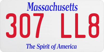 MA license plate 307LL8