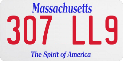 MA license plate 307LL9