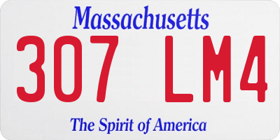 MA license plate 307LM4