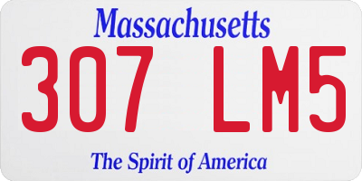 MA license plate 307LM5