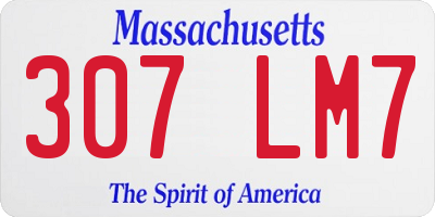 MA license plate 307LM7