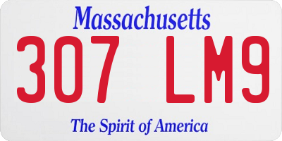 MA license plate 307LM9