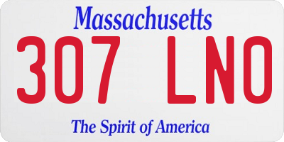 MA license plate 307LN0