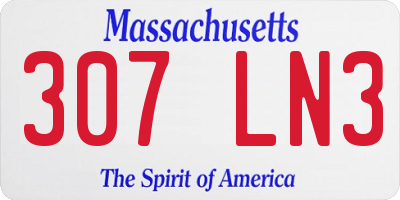 MA license plate 307LN3