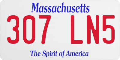 MA license plate 307LN5