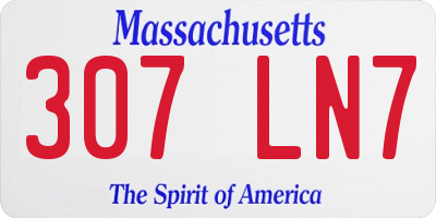MA license plate 307LN7