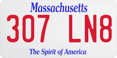 MA license plate 307LN8
