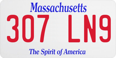 MA license plate 307LN9