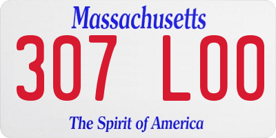 MA license plate 307LO0