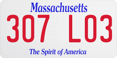 MA license plate 307LO3