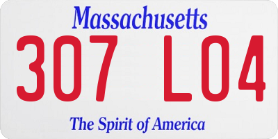 MA license plate 307LO4