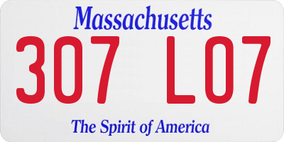 MA license plate 307LO7