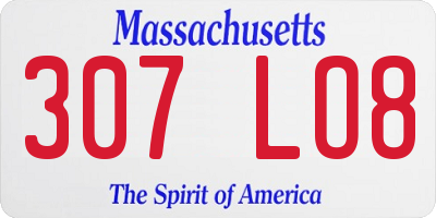 MA license plate 307LO8