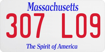 MA license plate 307LO9