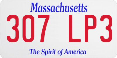 MA license plate 307LP3
