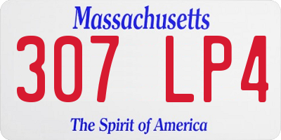 MA license plate 307LP4