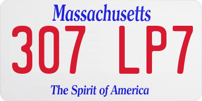 MA license plate 307LP7