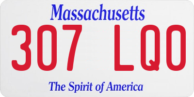 MA license plate 307LQ0