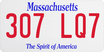 MA license plate 307LQ7