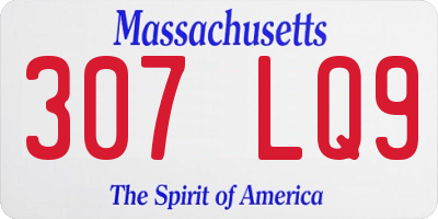 MA license plate 307LQ9