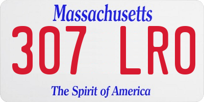 MA license plate 307LR0