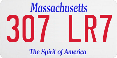 MA license plate 307LR7