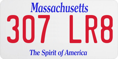 MA license plate 307LR8