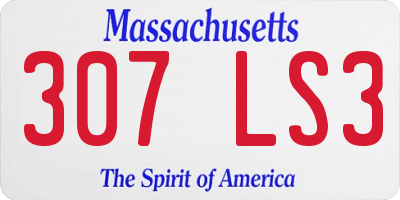 MA license plate 307LS3