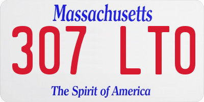 MA license plate 307LT0