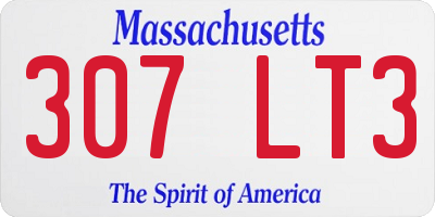 MA license plate 307LT3