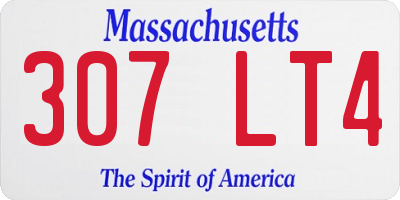 MA license plate 307LT4