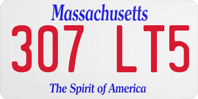 MA license plate 307LT5