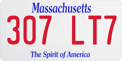 MA license plate 307LT7