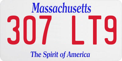 MA license plate 307LT9