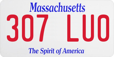 MA license plate 307LU0