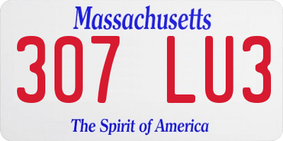 MA license plate 307LU3