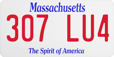 MA license plate 307LU4