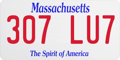 MA license plate 307LU7