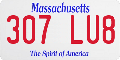 MA license plate 307LU8