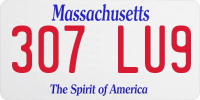 MA license plate 307LU9