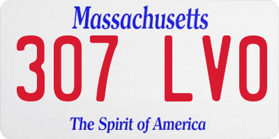 MA license plate 307LV0