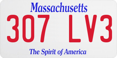 MA license plate 307LV3