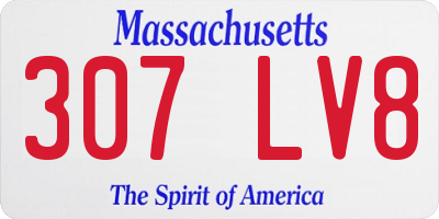 MA license plate 307LV8