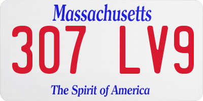 MA license plate 307LV9