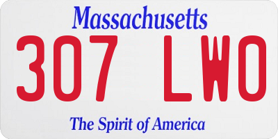 MA license plate 307LW0