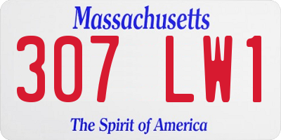 MA license plate 307LW1