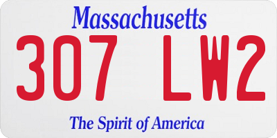 MA license plate 307LW2